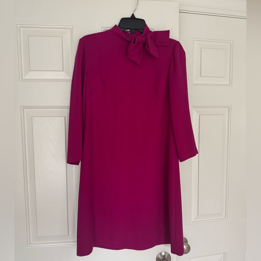 Eliza J Fuchsia Long Sleeve Dress with Bow